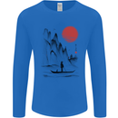 A Japanese Boat at Sunset Mens Long Sleeve T-Shirt Royal Blue