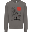 A Japanese Boat at Sunset Mens Sweatshirt Jumper Charcoal