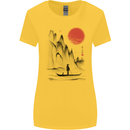 A Japanese Boat at Sunset Womens Wider Cut T-Shirt Yellow