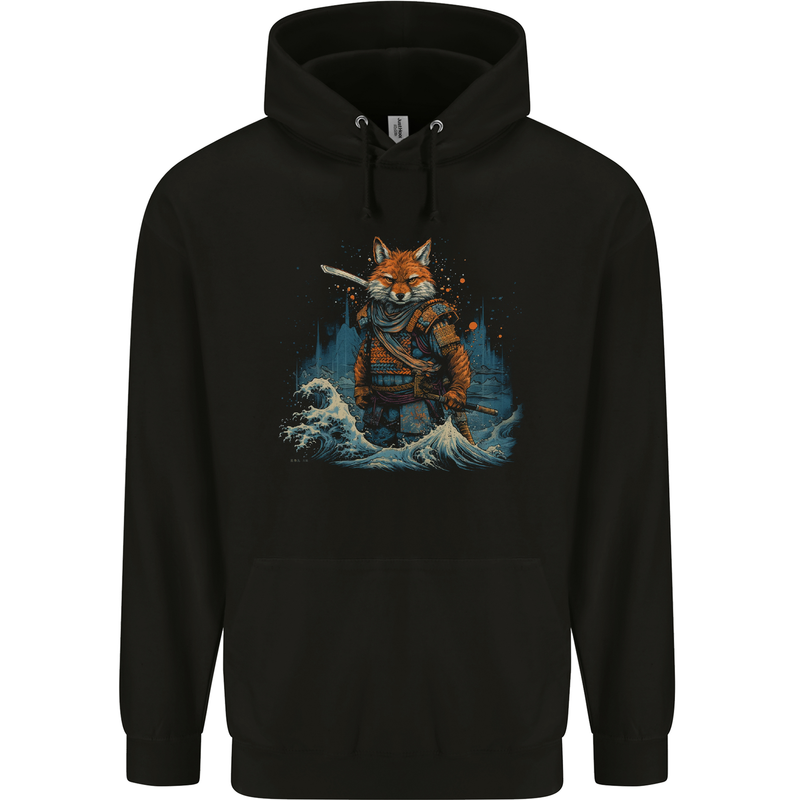 A Japanese Samurai Kitsune Bushido Ronin Childrens Kids Hoodie Black