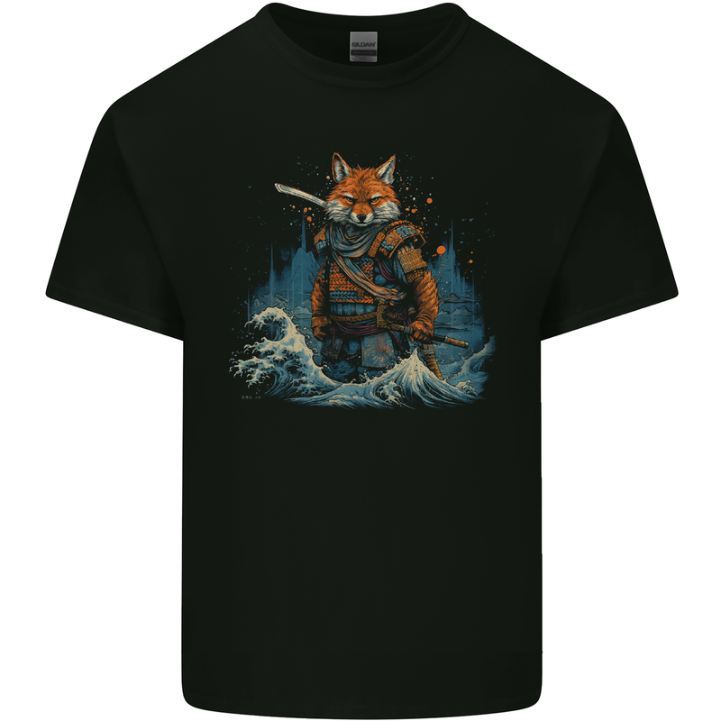 A Japanese Samurai Kitsune Bushido Ronin Kids T-Shirt Childrens Black