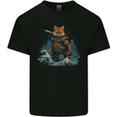 A Japanese Samurai Kitsune Bushido Ronin Mens Cotton T-Shirt Tee Top Black