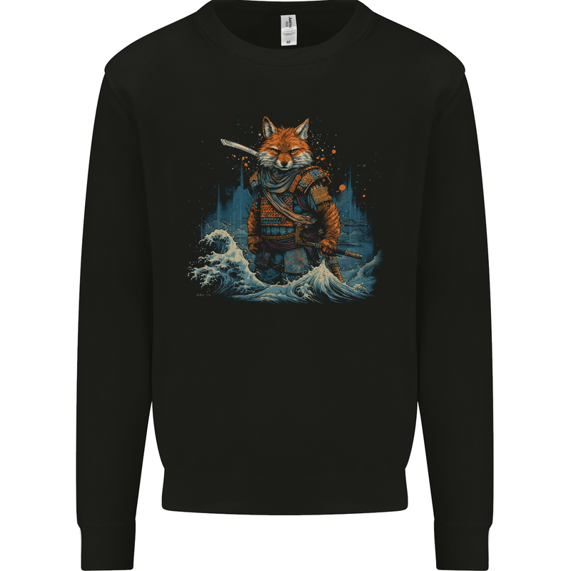 A Japanese Samurai Kitsune Bushido Ronin Mens Sweatshirt Jumper Black