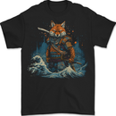 A Japanese Samurai Kitsune Bushido Ronin Mens T-Shirt 100% Cotton BLACK