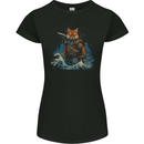 A Japanese Samurai Kitsune Bushido Ronin Womens Petite Cut T-Shirt Black