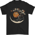 A Japanese Syle Tree on a Moon Fantasy Mens T-Shirt 100% Cotton Black