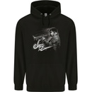 A Jazz Player Playing the Trumpet Mens 80% Cotton Hoodie Black