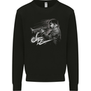 A Jazz Player Playing the Trumpet Mens Sweatshirt Jumper Black