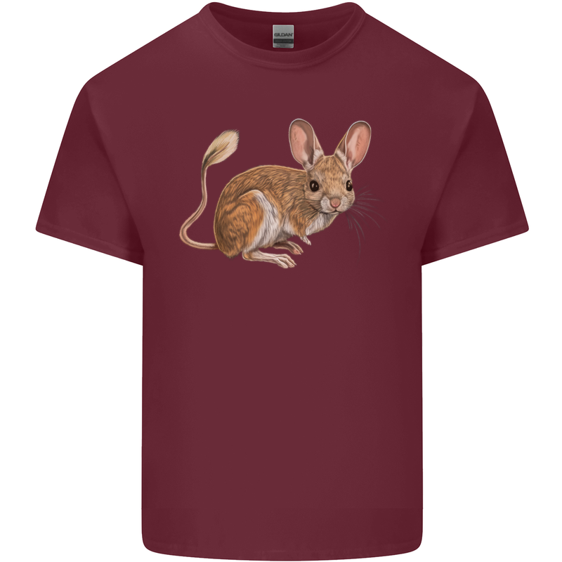 A Jerboa Mens Cotton T-Shirt Tee Top Maroon