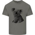 A Koala Bear Drawing Mens Cotton T-Shirt Tee Top Charcoal