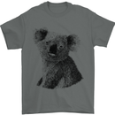 A Koala Bear Drawing Mens T-Shirt 100% Cotton Charcoal