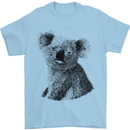 A Koala Bear Drawing Mens T-Shirt 100% Cotton Light Blue