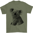 A Koala Bear Drawing Mens T-Shirt 100% Cotton Military Green