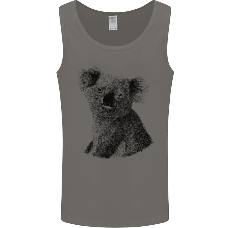 A Koala Bear Drawing Mens Vest Tank Top Charcoal