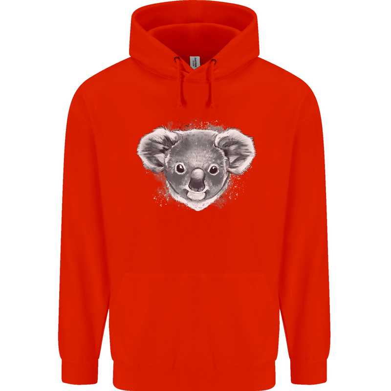 A Koala Bear Head Childrens Kids Hoodie Bright Red