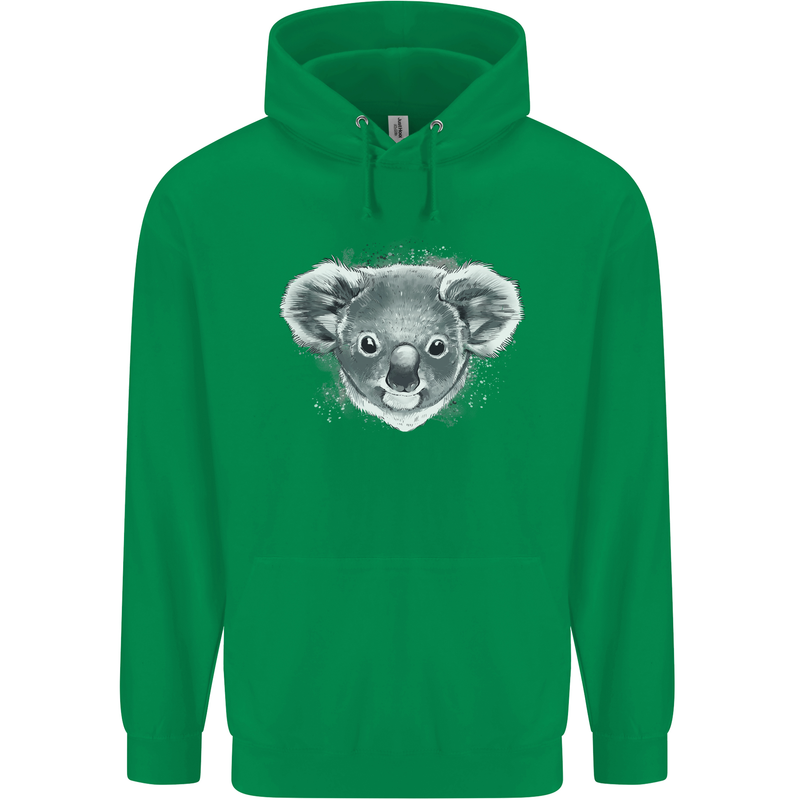 A Koala Bear Head Childrens Kids Hoodie Irish Green