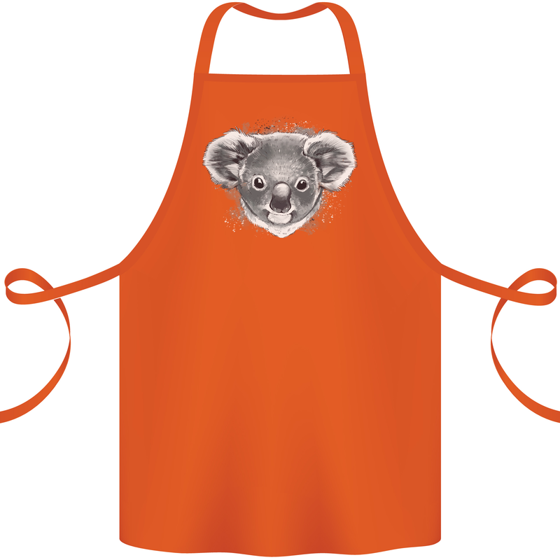 A Koala Bear Head Cotton Apron 100% Organic Orange
