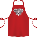A Koala Bear Head Cotton Apron 100% Organic Red