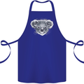 A Koala Bear Head Cotton Apron 100% Organic Royal Blue