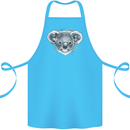 A Koala Bear Head Cotton Apron 100% Organic Turquoise