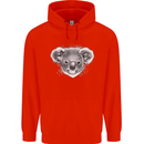 A Koala Bear Head Mens 80% Cotton Hoodie Bright Red