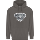 A Koala Bear Head Mens 80% Cotton Hoodie Charcoal