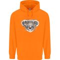 A Koala Bear Head Mens 80% Cotton Hoodie Orange