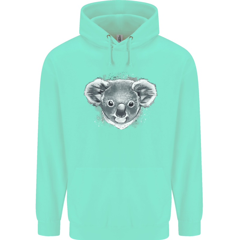 A Koala Bear Head Mens 80% Cotton Hoodie Peppermint