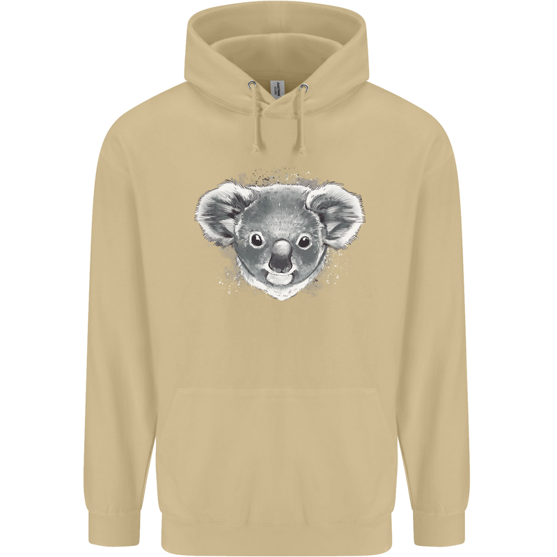 A Koala Bear Head Mens 80% Cotton Hoodie Sand