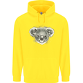 A Koala Bear Head Mens 80% Cotton Hoodie Yellow