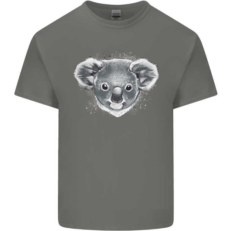 A Koala Bear Head Mens Cotton T-Shirt Tee Top Charcoal