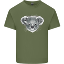 A Koala Bear Head Mens Cotton T-Shirt Tee Top Military Green