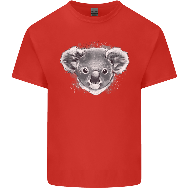 A Koala Bear Head Mens Cotton T-Shirt Tee Top Red