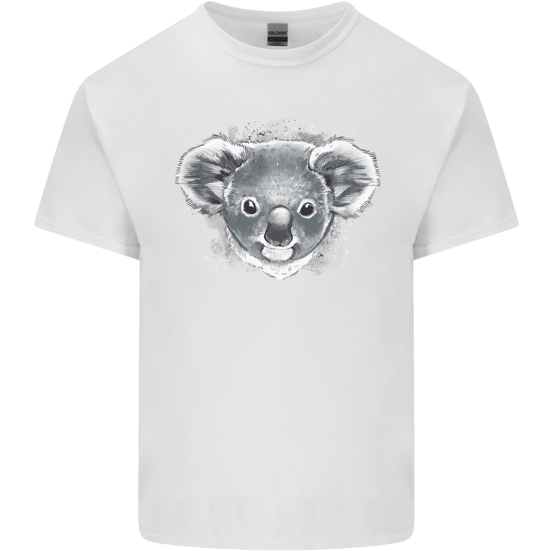 A Koala Bear Head Mens Cotton T-Shirt Tee Top White