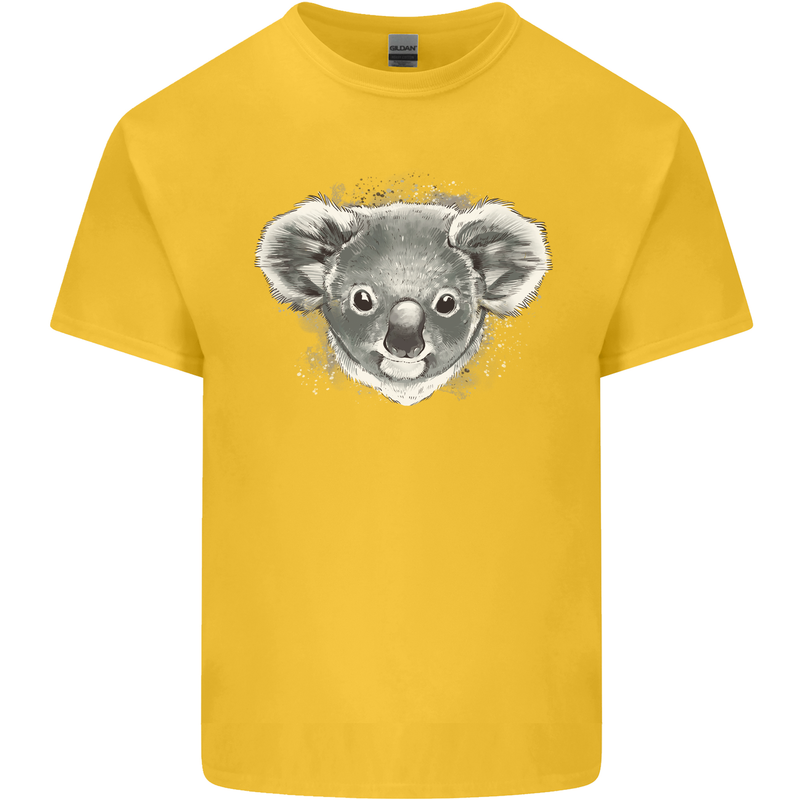 A Koala Bear Head Mens Cotton T-Shirt Tee Top Yellow
