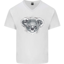 A Koala Bear Head Mens V-Neck Cotton T-Shirt White