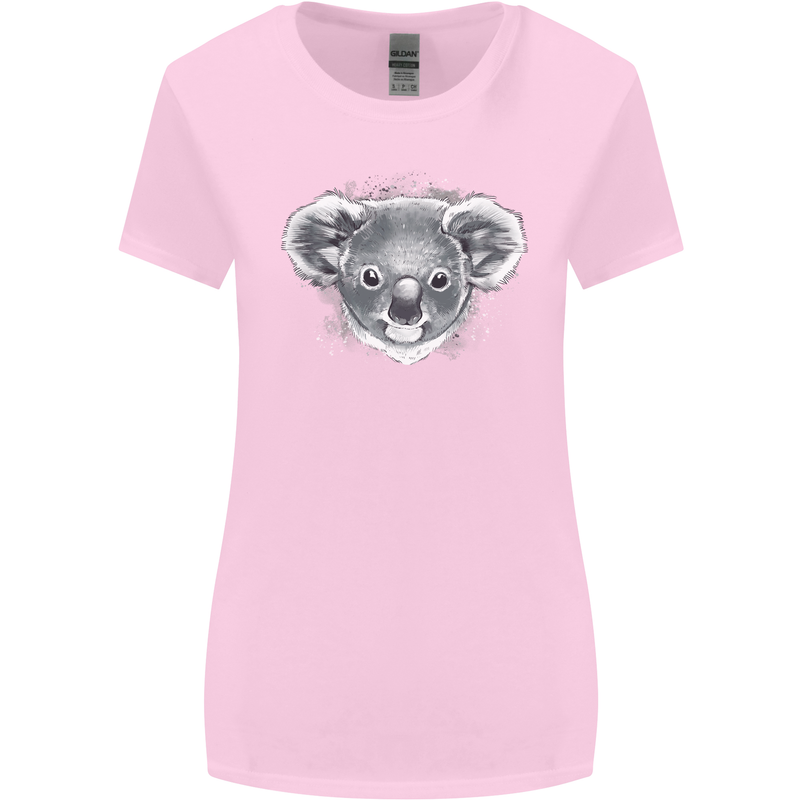 A Koala Bear Head Womens Wider Cut T-Shirt Light Pink
