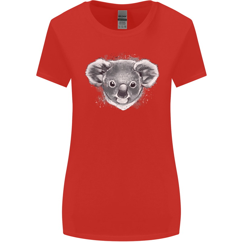 A Koala Bear Head Womens Wider Cut T-Shirt Red