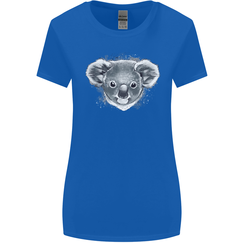 A Koala Bear Head Womens Wider Cut T-Shirt Royal Blue