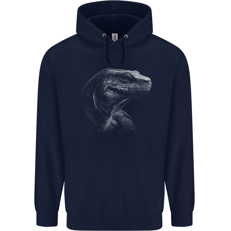 A Komodo Dragon Childrens Kids Hoodie Navy Blue