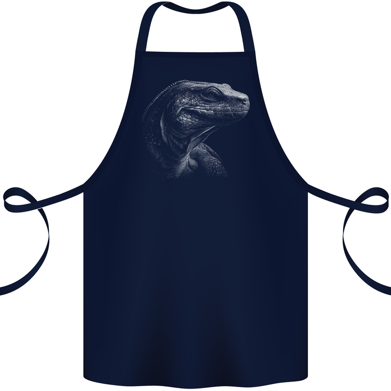 A Komodo Dragon Cotton Apron 100% Organic Navy Blue