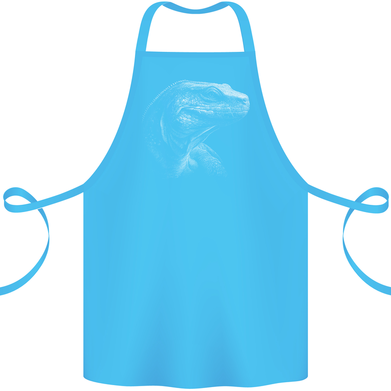 A Komodo Dragon Cotton Apron 100% Organic Turquoise