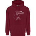 A Komodo Dragon Mens 80% Cotton Hoodie Maroon