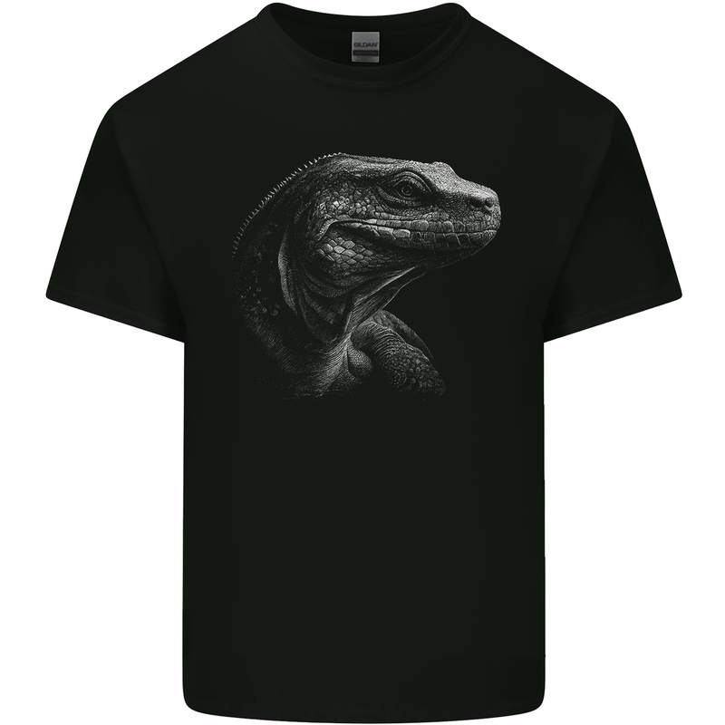 A Komodo Dragon Mens Cotton T-Shirt Tee Top Black