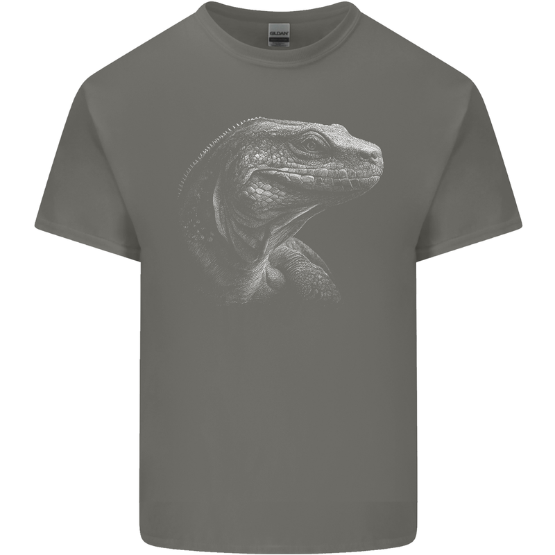 A Komodo Dragon Mens Cotton T-Shirt Tee Top Charcoal