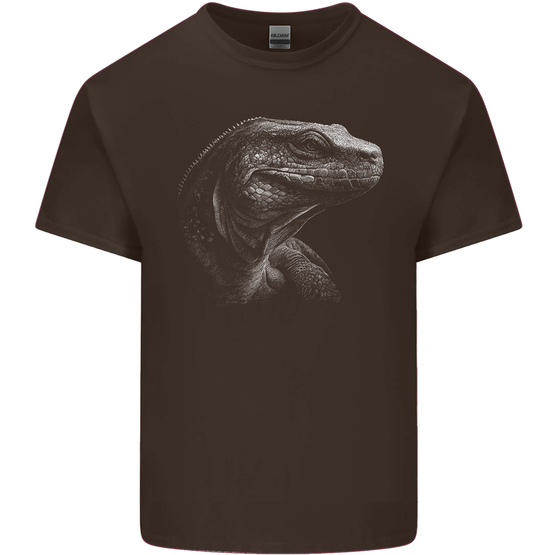 A Komodo Dragon Mens Cotton T-Shirt Tee Top Dark Chocolate