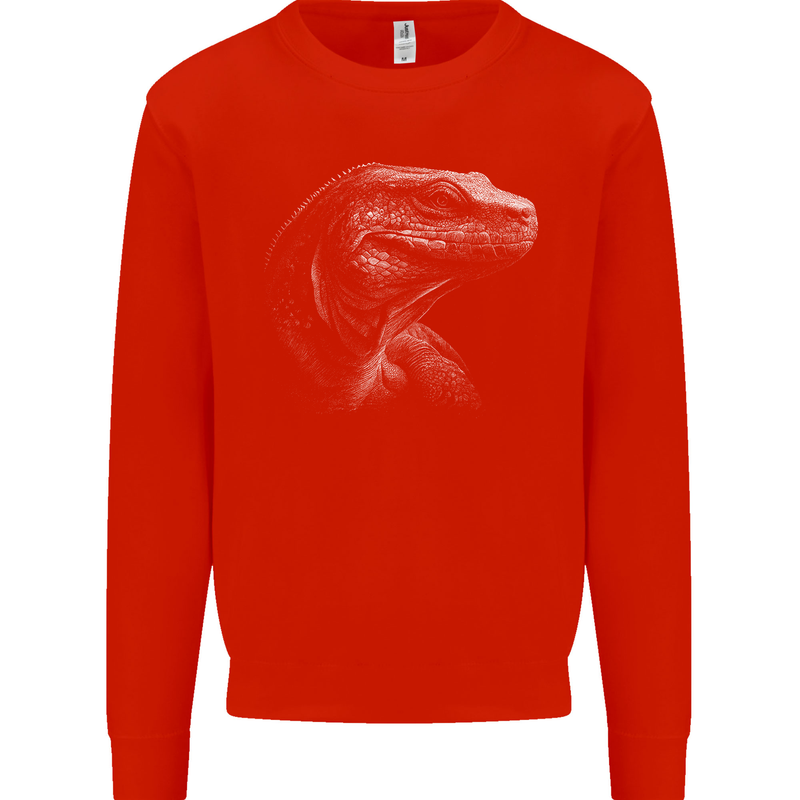 A Komodo Dragon Mens Sweatshirt Jumper Bright Red