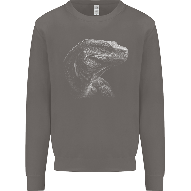 A Komodo Dragon Mens Sweatshirt Jumper Charcoal