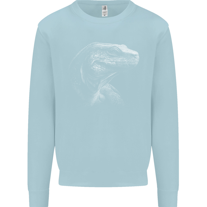 A Komodo Dragon Mens Sweatshirt Jumper Light Blue