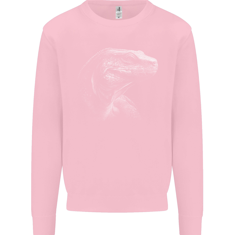 A Komodo Dragon Mens Sweatshirt Jumper Light Pink